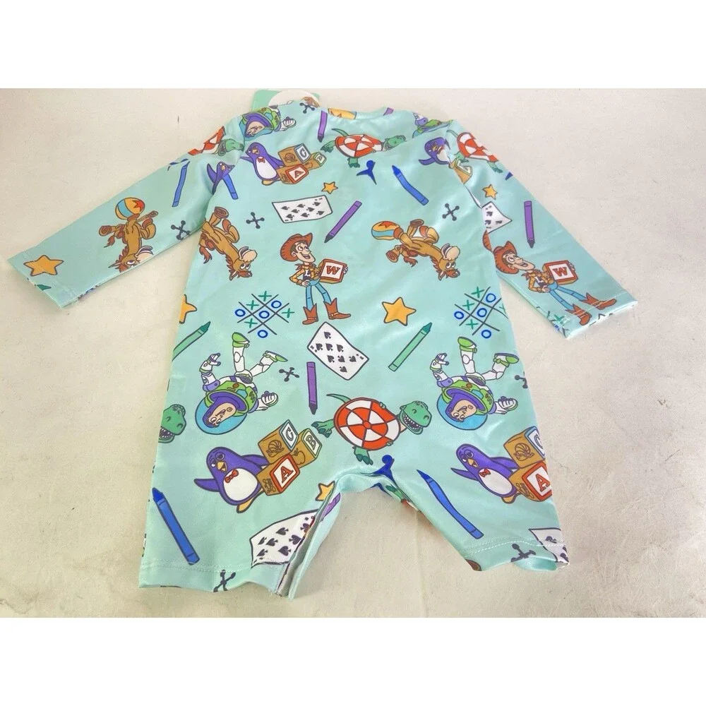 Disney Toy Story One Piece Long Sleeve Rash Guard Swimsuit Size 6 Months